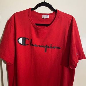 Red Champion shirt